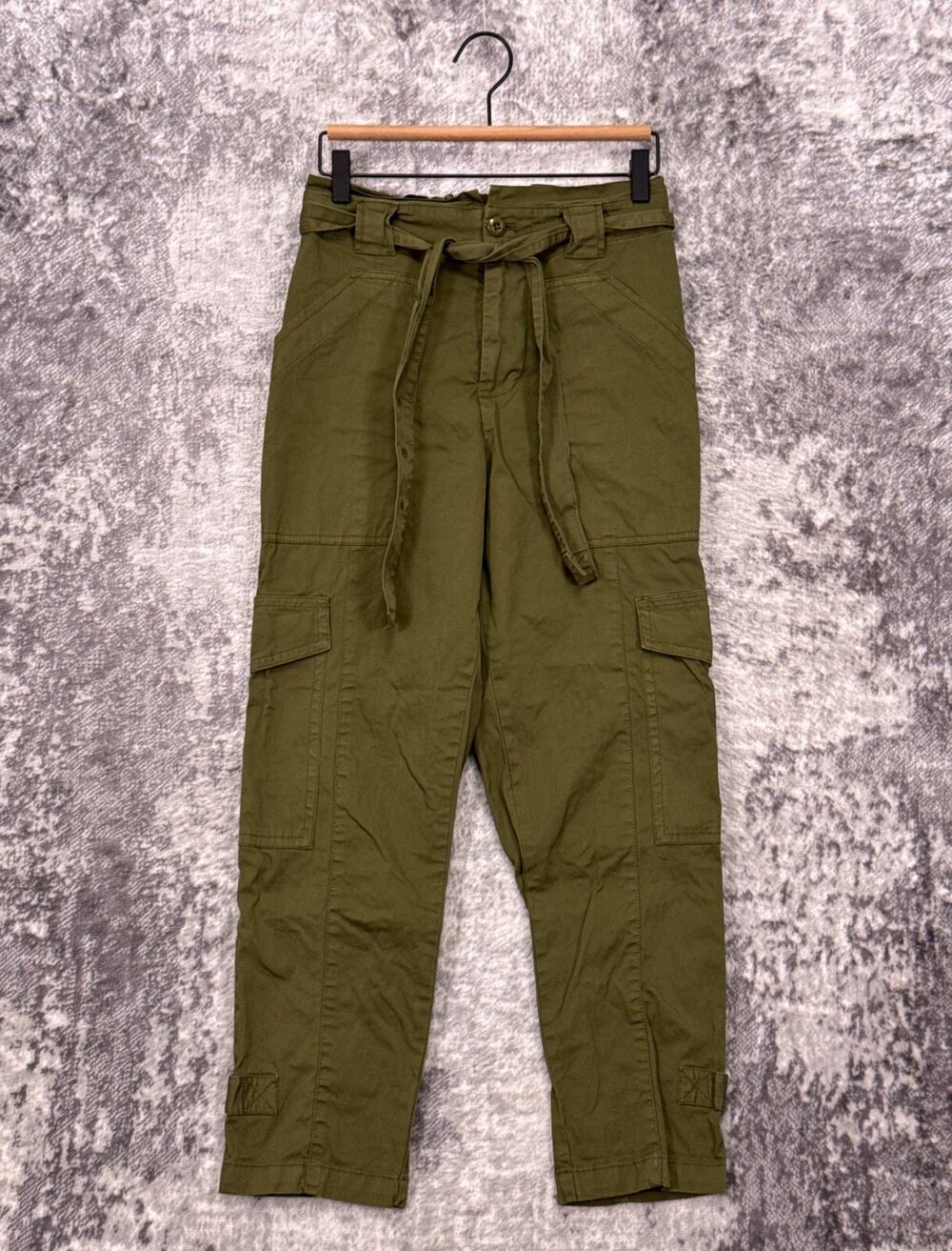 Alex Mill Pants 2 Womens Green Expedition Green Twill Cargo Belted